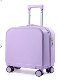 HKM-882771 Kids 20 Inch ABS Suitcase with Spinner Wheels - Square Travel Luggage for Students