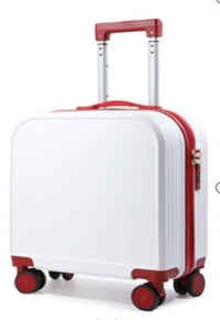 HKM-882771 Kids 20 Inch ABS Suitcase with Spinner Wheels - Square Travel Luggage for Students