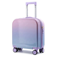 HKM-882771 Kids 20 Inch ABS Suitcase with Spinner Wheels - Square Travel Luggage for Students