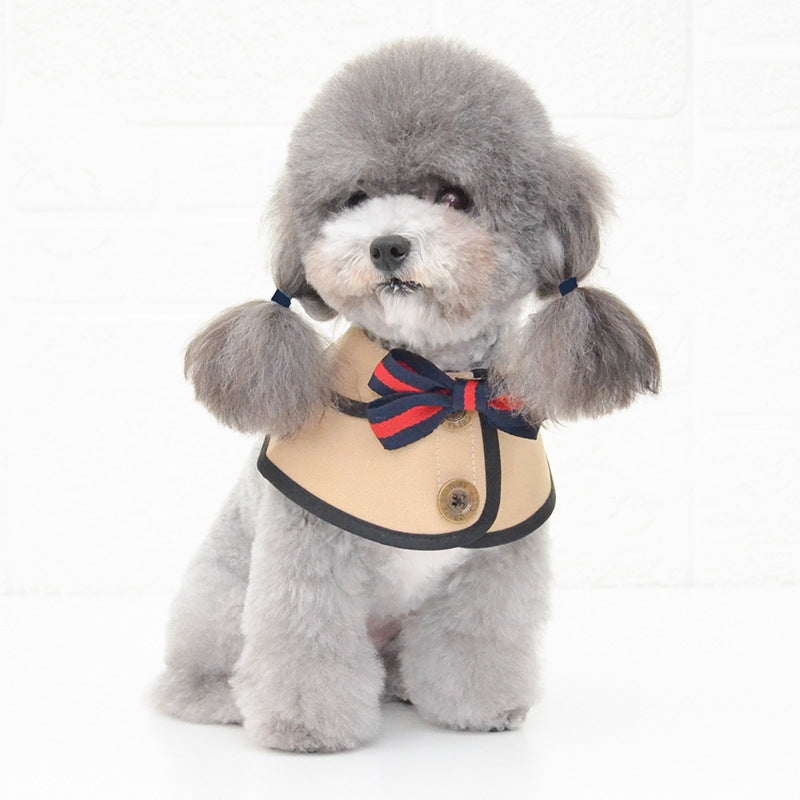 HKM-8828733 Casual Washed Cotton Pet Bow Tie Saliva Towel - Adjustable Neck Sizes S, M, L