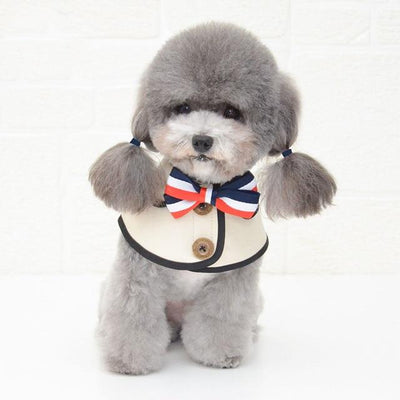 HKM-8828733 Casual Washed Cotton Pet Bow Tie Saliva Towel - Adjustable Neck Sizes S, M, L