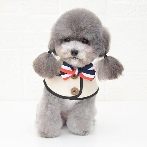 HKM-8828733 Casual Washed Cotton Pet Bow Tie Saliva Towel - Adjustable Neck Sizes S, M, L