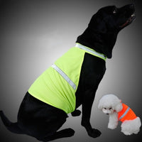 HKM-8829501 Reflective Fluorescent Dog Safety Vest - Casual Polyester in Yellow & Orange, Sizes S, M, L