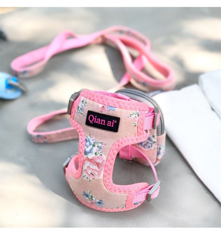 HKM-8830909 Adjustable Pet Traction Vest Harness - Pink & Lake Blue Options