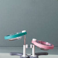 HKM-8831293 Durable Single Bowl Dual-Use Feeder in Pink and Mint Green for Pets