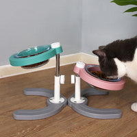 HKM-8831293 Durable Single Bowl Dual-Use Feeder in Pink and Mint Green for Pets