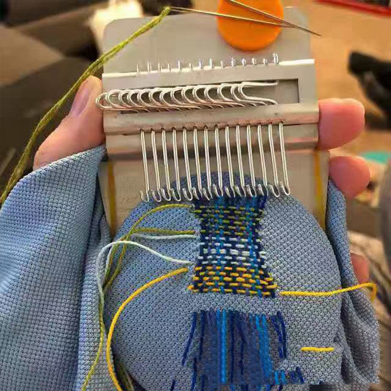 HKM-883219 Portable Stainless Steel & Wood Knitting Machine Tool Package with Rubber Bands and Manual