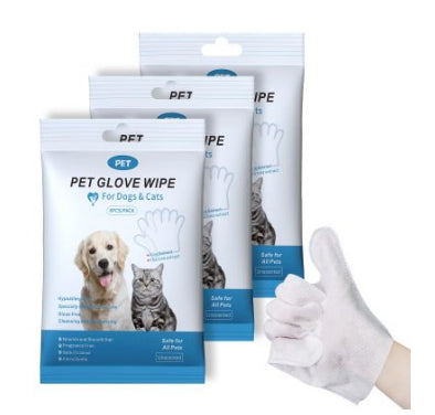 HKM-8832701 Pet Cleaning Essentials Set: Disposable Gloves, Wipes, and Foot Foam