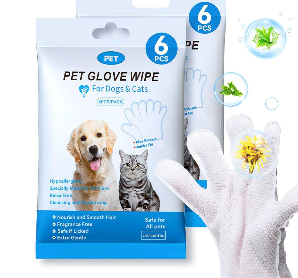 HKM-8832701 Pet Cleaning Essentials Set: Disposable Gloves, Wipes, and Foot Foam