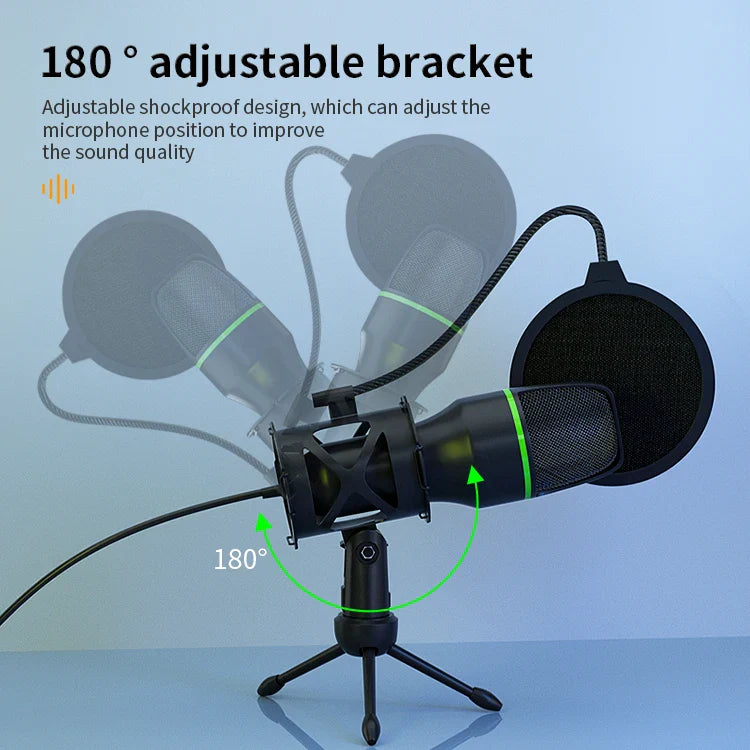 HKM-883283 Professional 3.5mm Wired Condenser Microphone for PC and Desktop Audio Recording