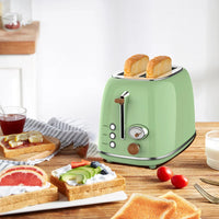 HKM-883283 Retro 2-Slice Stainless Steel Bread Toaster for Household Kitchen Use