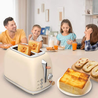 HKM-883283 Retro 2-Slice Stainless Steel Bread Toaster for Household Kitchen Use