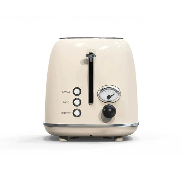 HKM-883283 Retro 2-Slice Stainless Steel Bread Toaster for Household Kitchen Use