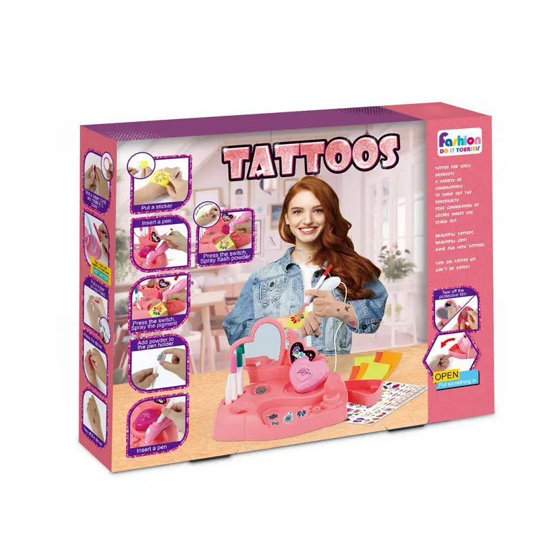 HKM-883347 Cute Makeup Tattoo Sticker Set for Kids - Body Art Pretend Play for Ages 2 and Up
