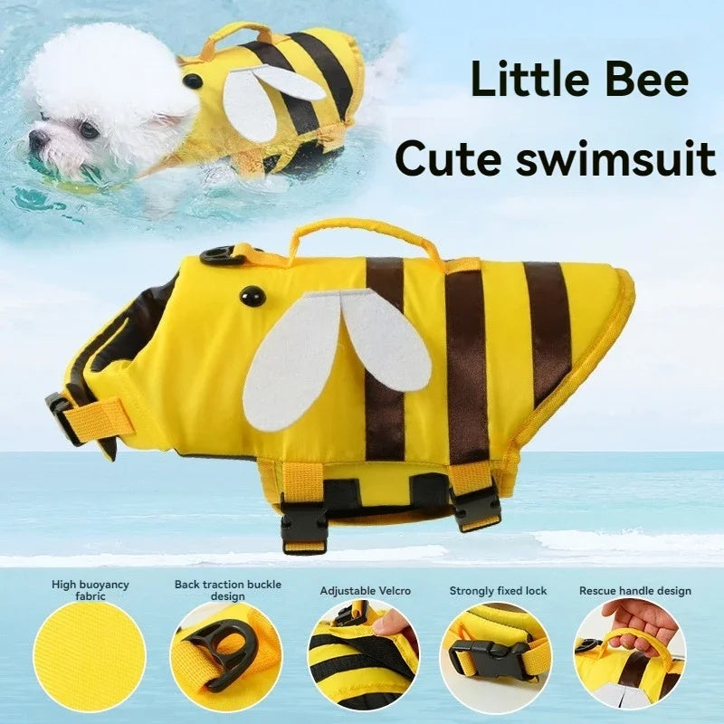 HKM-8834365 Reflective Dog Life Vest for Safety, Adjustable Swim Jacket for Pets