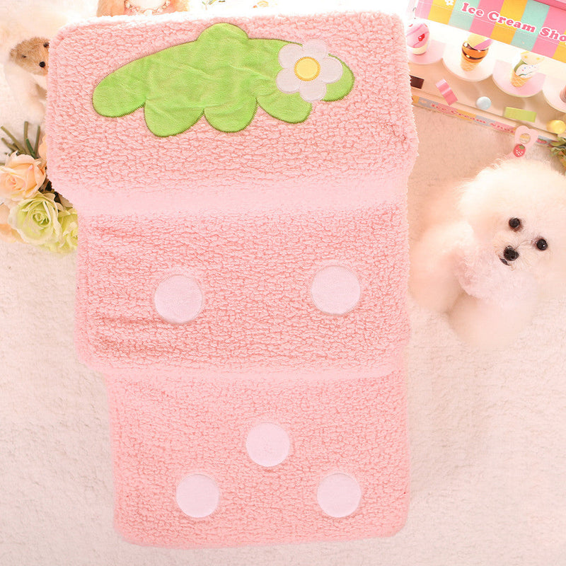 HKM-8835261 Bubble Velvet Dog Steps with Lamb Wool Cover - Pink and Big Red, 65x40x35 cm