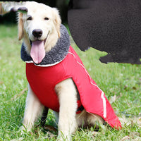 HKM-8836541 Reflective Waterproof Vest for Big Dogs - Warm Polar Fleece Lining, Comfortable Fit
