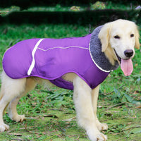 HKM-8836541 Reflective Waterproof Vest for Big Dogs - Warm Polar Fleece Lining, Comfortable Fit