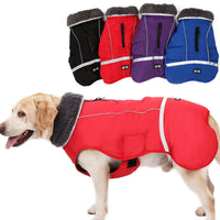HKM-8836541 Reflective Waterproof Vest for Big Dogs - Warm Polar Fleece Lining, Comfortable Fit
