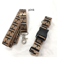 HKM-8836669 Brown Dog Collar with Leash Set for Small and Medium Breeds