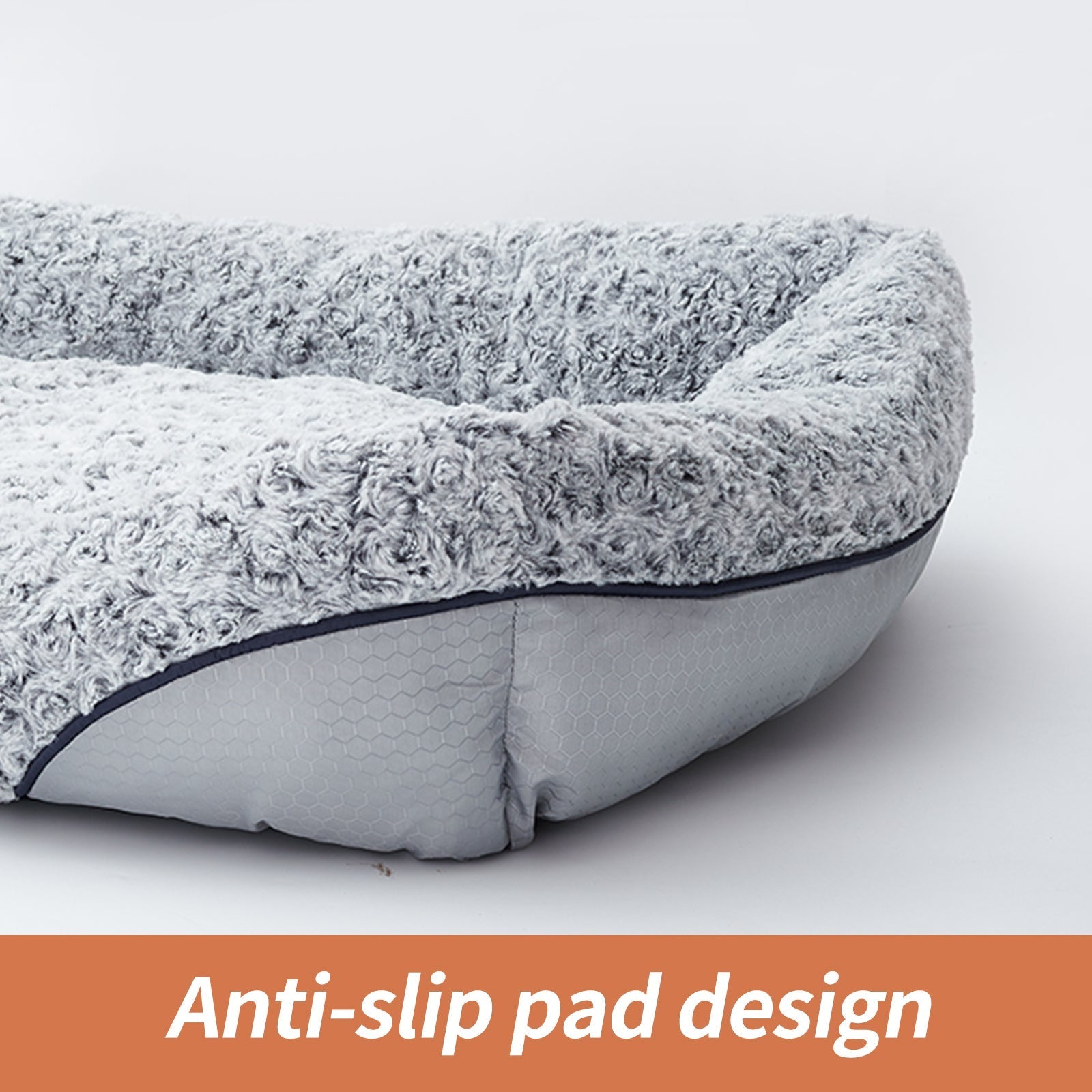 HKM-8838333 Calming Rose Velvet Dog Bed with Removable Cushion for Small to Medium Dogs