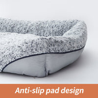 HKM-8838333 Calming Rose Velvet Dog Bed with Removable Cushion for Small to Medium Dogs