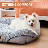 HKM-8838333 Calming Rose Velvet Dog Bed with Removable Cushion for Small to Medium Dogs