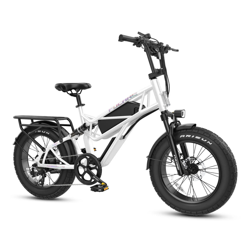 HKM-883859 All-Terrain 1200W Electric Fat Tire Bike for Adults, 48V 20Ah Battery, 7 Speed, Hydraulic Disc Brakes, 20" Wheels