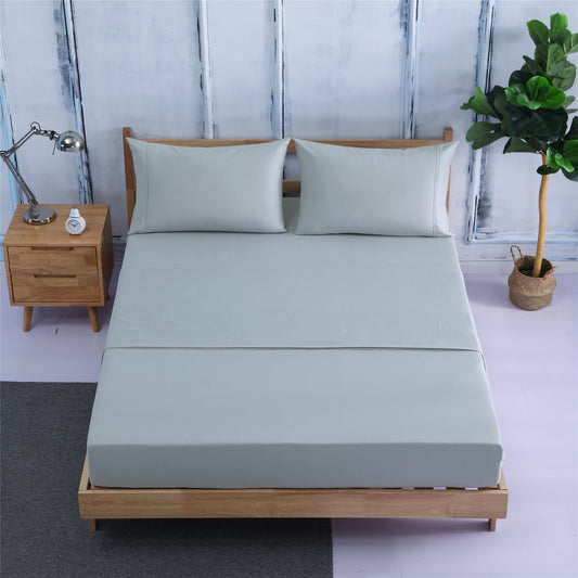 HKM-883859 Four-Piece Plain Bedding Set with Reactive Dyeing - Available in Various Colors and Sizes