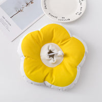 HKM-8838845 Soft Flower Circle Pet Bed for Cats and Small Dogs - Micro-Waterproof Fabric, Available in Yellow, Purple, and Pink