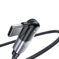 HKM-883923 Rotatable 60W and 100W Data Cable - PD Charging, Available in 1.2m and 2m Lengths, Sparkling Black and Flame Red