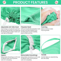 HKM-8840125 Adjustable Cat Grooming Bag for Bathing and Nail Trimming - Anti-Scratch Restraint Mesh Design
