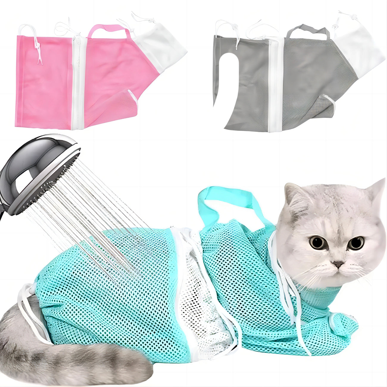 HKM-8840125 Adjustable Cat Grooming Bag for Bathing and Nail Trimming - Anti-Scratch Restraint Mesh Design