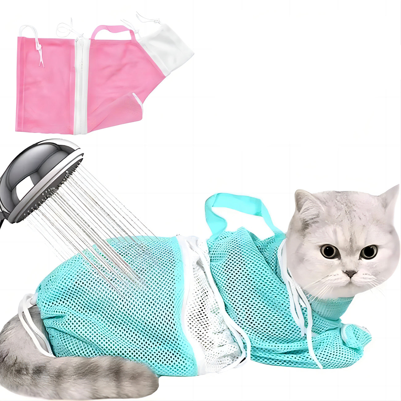 HKM-8840125 Adjustable Cat Grooming Bag for Bathing and Nail Trimming - Anti-Scratch Restraint Mesh Design
