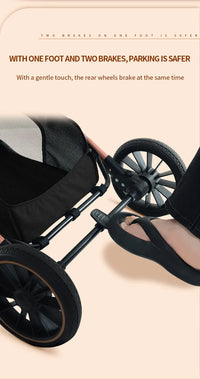HKM-884051 Pet Stroller with Rubber Wheels for Cats and Dogs – Foldable Design for Easy Transport and Storage
