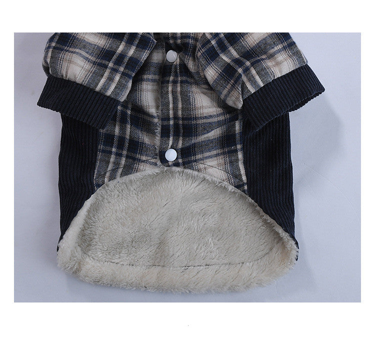 HKM-8841277 Cozy Cotton Cashmere Coat for Small Dogs - Teddy VIP Pomeranian Style