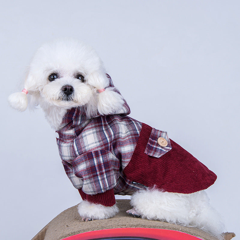 HKM-8841277 Cozy Cotton Cashmere Coat for Small Dogs - Teddy VIP Pomeranian Style