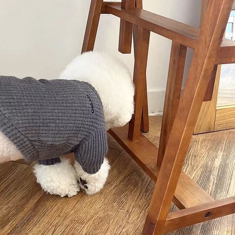 HKM-8841405 Corn Plaid Sweaters for Pets - Cute Casual Clothing in Pink, Dark Blue, Beige, and Gray, Sizes XS-XXL