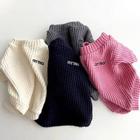HKM-8841405 Corn Plaid Sweaters for Pets - Cute Casual Clothing in Pink, Dark Blue, Beige, and Gray, Sizes XS-XXL