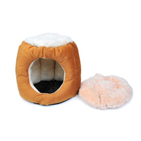 HKM-8841661 Cotton Semi-Enclosed Cat Tent Nest for Cozy Pet Comfort - Size S & L Available