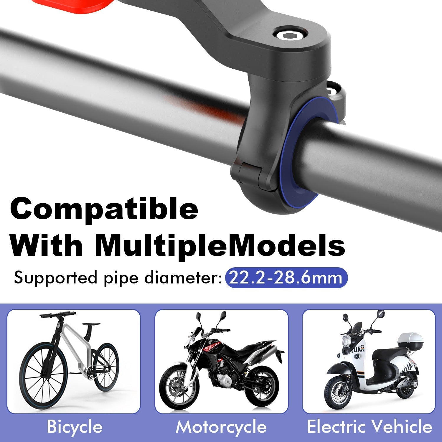 HKM-884243 Mobile Phone Holder for Bicycle - Shockproof, Rotating Design, Suitable for Navigation