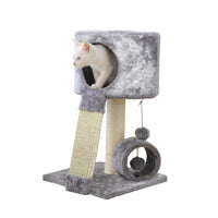 HKM-8842813 Gray Cat Climbing Frame with Scratch Board and Ball - Simple Style, Medium and Large Pets