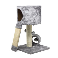 HKM-8842813 Gray Cat Climbing Frame with Scratch Board and Ball - Simple Style, Medium and Large Pets