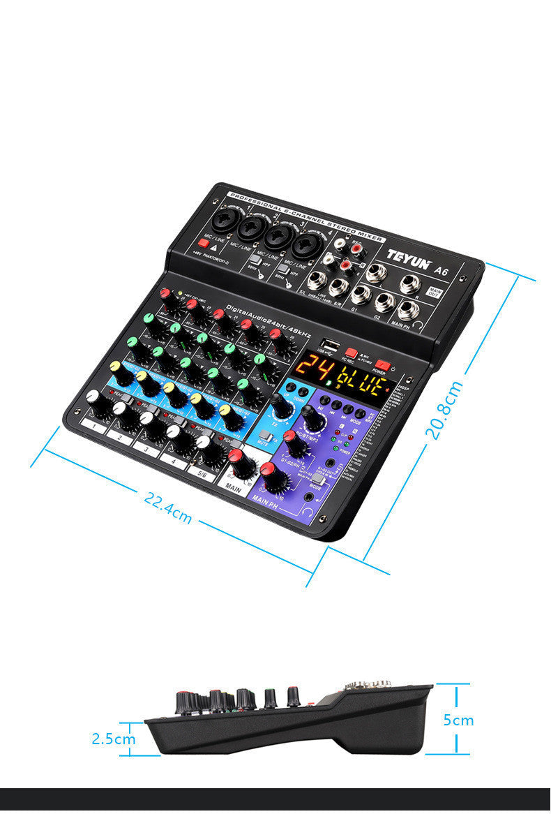 HKM-884371 Bluetooth Sound Card Mixer with Multi-Channel Input and Professional Effects