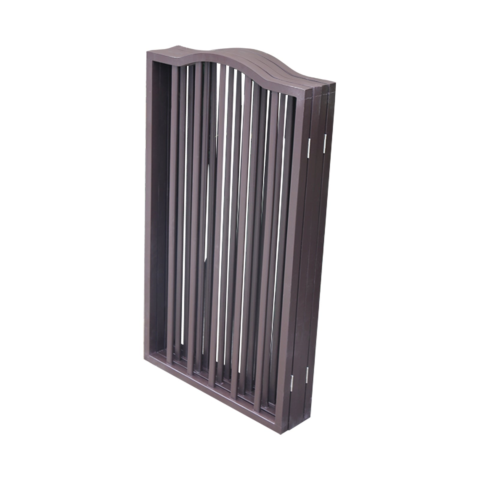HKM-8844221 Freestanding Folding Arc Wooden Dog Gate for Doorways and Stairs - Dark Brown