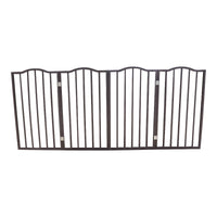 HKM-8844221 Freestanding Folding Arc Wooden Dog Gate for Doorways and Stairs - Dark Brown