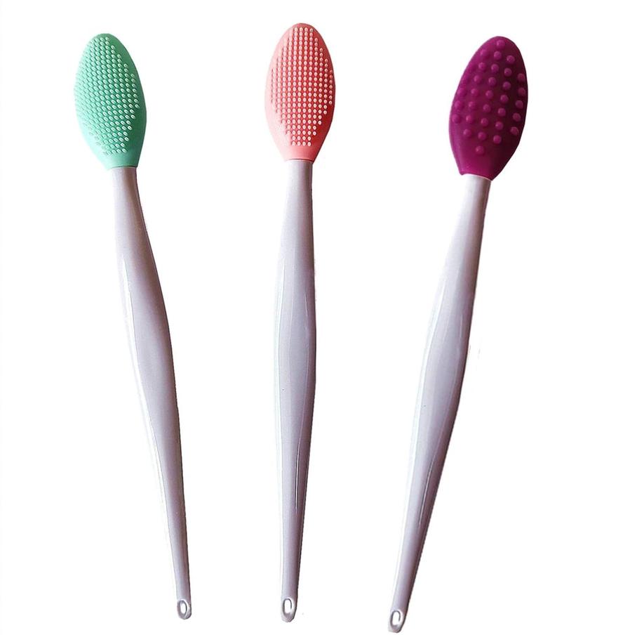 HKM-884435 Dual-Sided Silicone Lip and Nose Exfoliating Brush for Gentle Cleansing and Dead Skin Removal