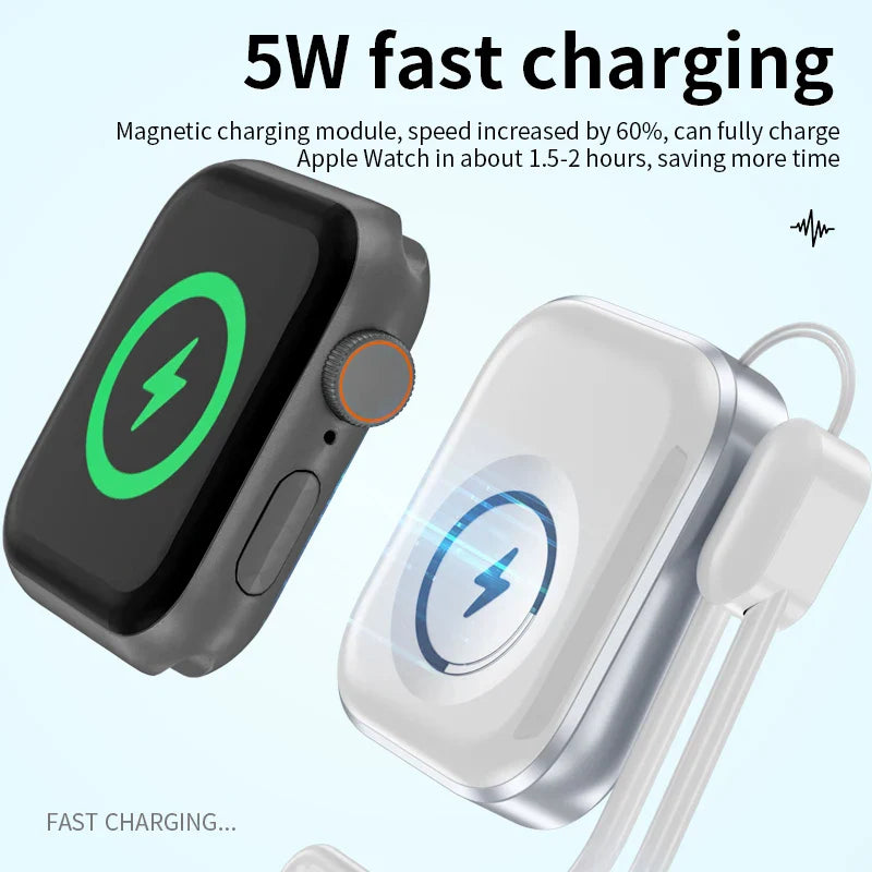 HKM-884435 Portable USB Wireless Magnetic Watch Charger for Smartwatches - 5W Fast Charging Compatibility