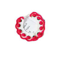 HKM-8844605 Strawberry Wool Knitted Pet Collar for Cats and Dogs, Available in Multiple Sizes
