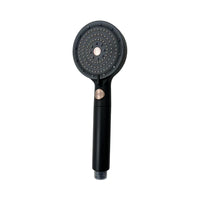 HKM-884563 3-Way Handheld Shower Head in Black ABS with Stop Button for Bathroom Use